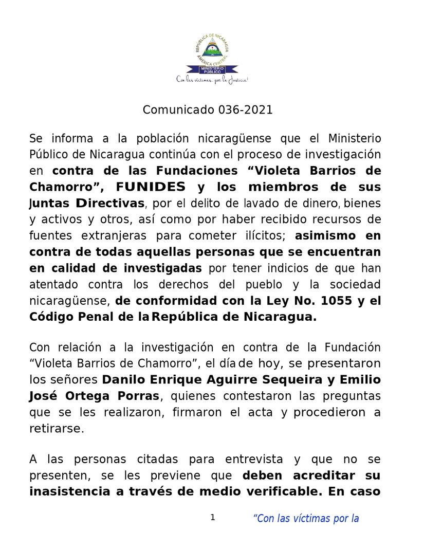 comunicado-36-ministerio-publico-nicaragua